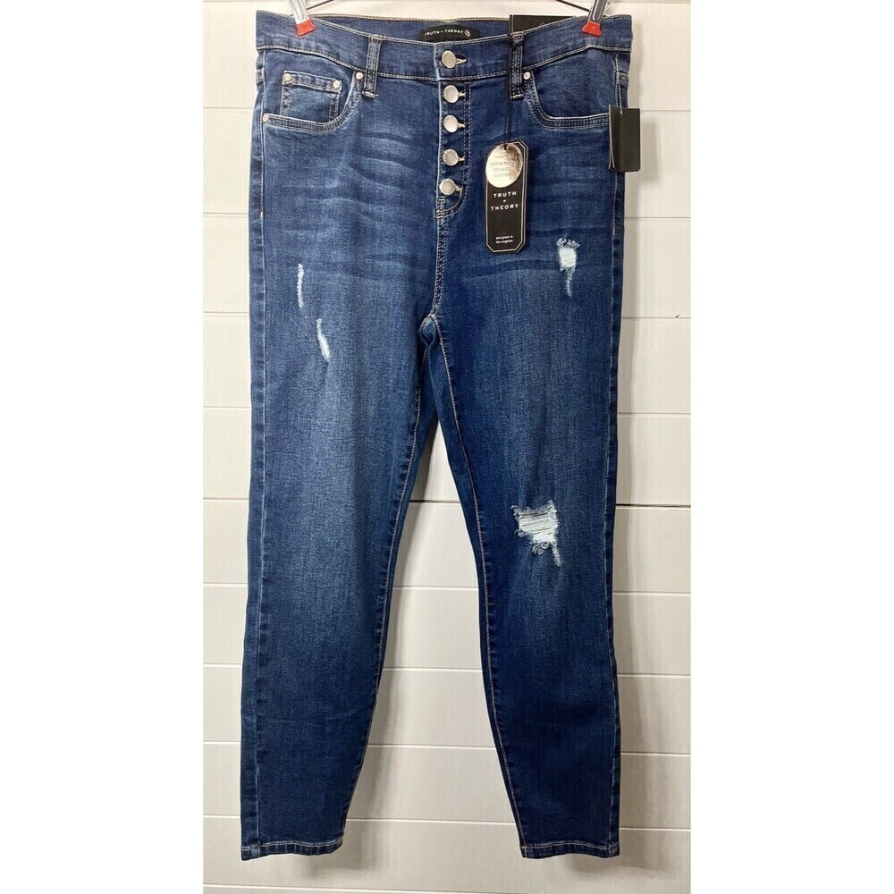 Truth & Theory Womens High Rise Skinny Distressed 10 La Flor F Cowgirl Western